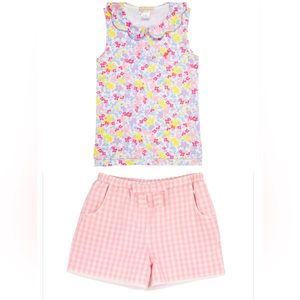 The Beaufort Bonnet Company Floral Top and Gingham Shorts Set